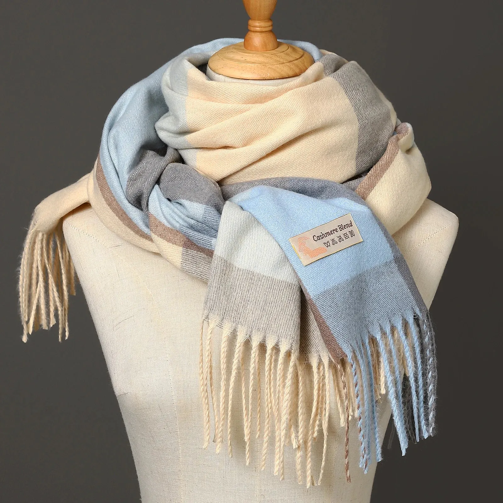 Luxury Wrap Blanket Scarves - Thick Fringe Large Shawls
