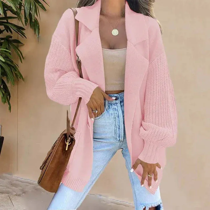 Margiela Maris Cardigan | Elegante gebreide cardigan met gevouwen kraag voor dames