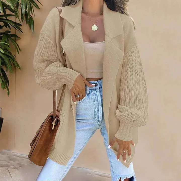 Margiela Maris Cardigan | Elegante gebreide cardigan met gevouwen kraag voor dames