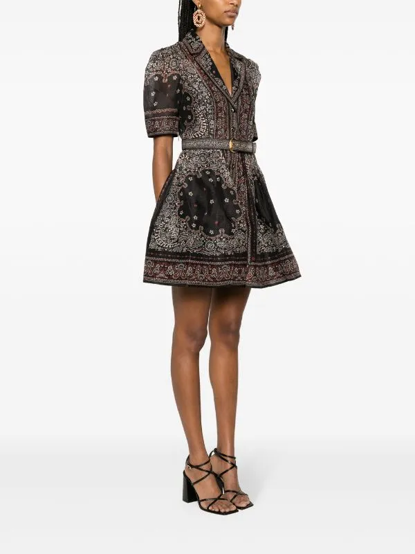 Matchmaker paisley-print mini shirtdress