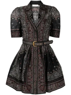 Matchmaker paisley-print mini shirtdress