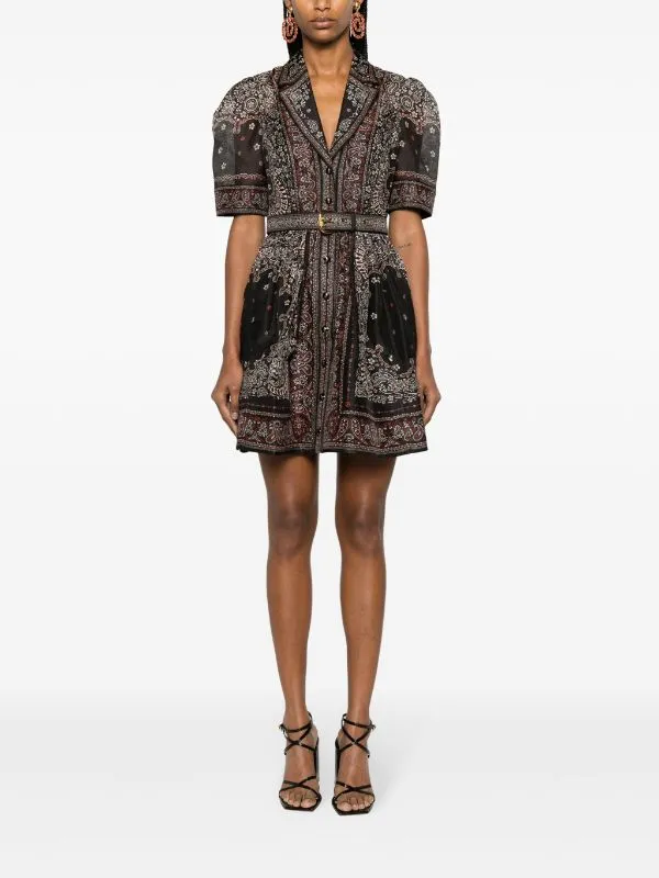 Matchmaker paisley-print mini shirtdress