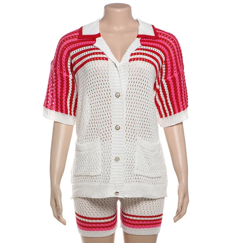 MB FASHION Knit Cardigan and High Waist Shorts Set 3071 LY