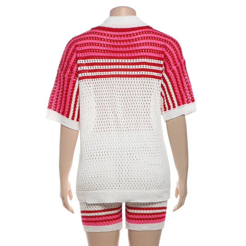 MB FASHION Knit Cardigan and High Waist Shorts Set 3071 LY