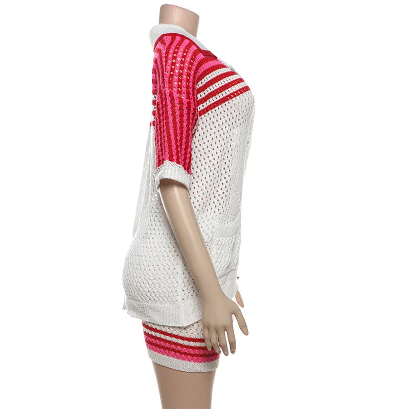 MB FASHION Knit Cardigan and High Waist Shorts Set 3071 LY