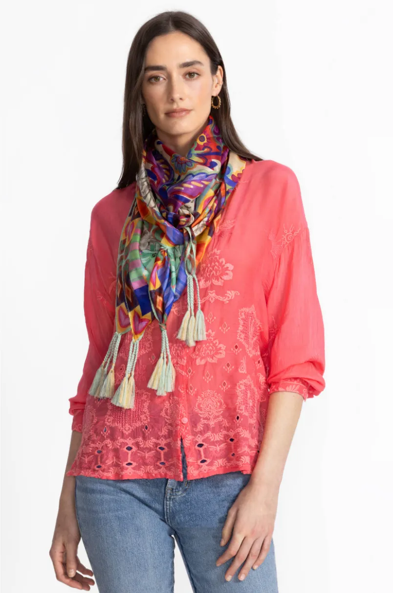 Mcanna Square Silk Scarf | Johnny Was