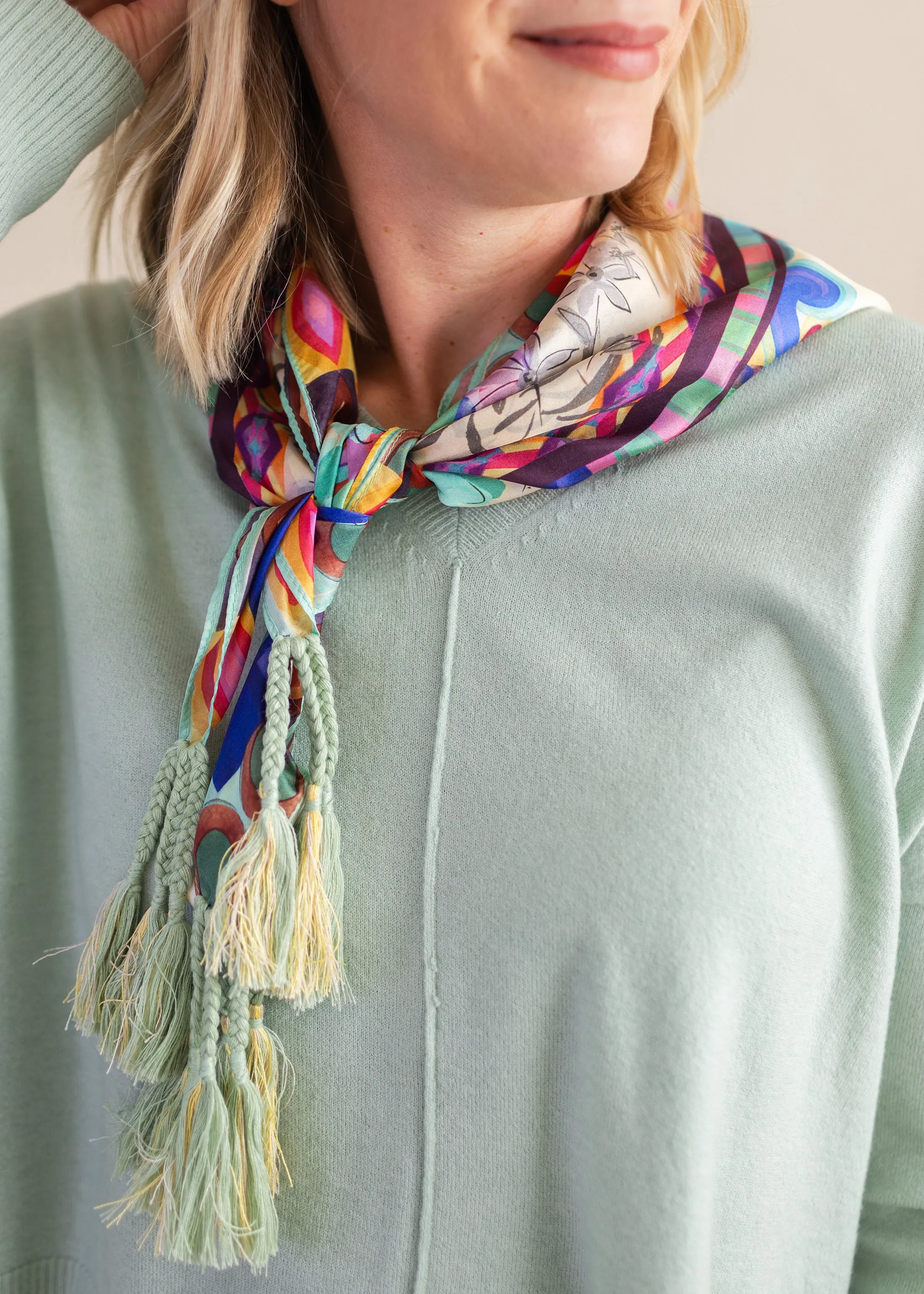 Mcanna Square Silk Scarf | Johnny Was