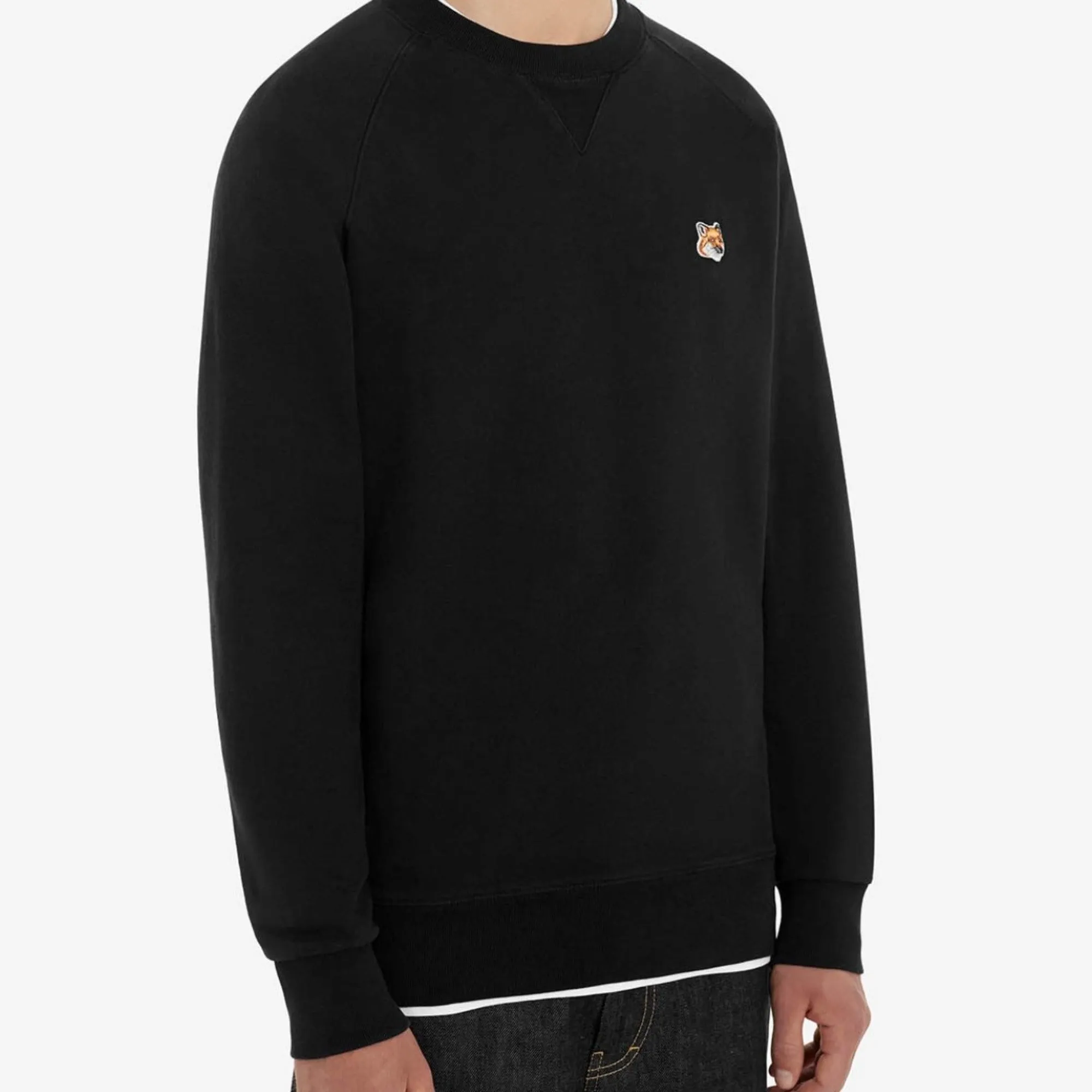 Men Fox Head Patch Classic Sweatshirt - Black