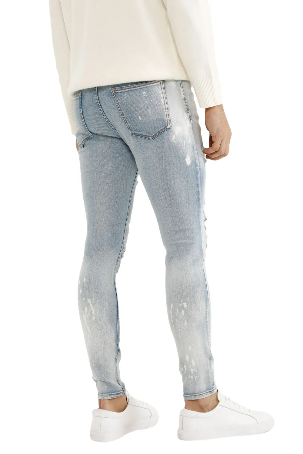 Men's Light Blue Stretch Jean - Ripped