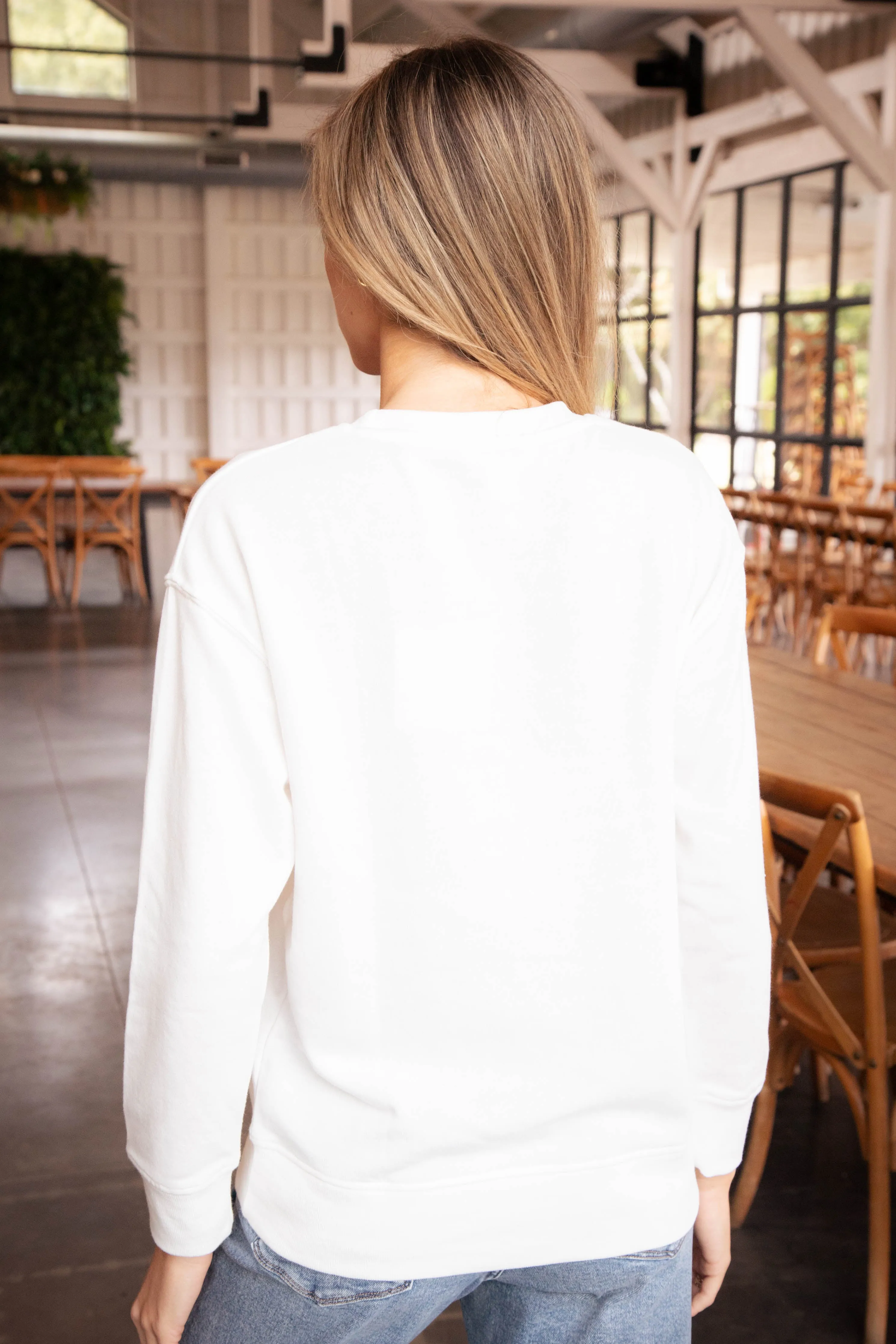Merry & Bright Graphic Sweatshirt, White