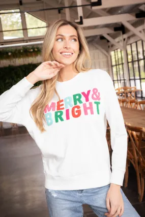 Merry & Bright Graphic Sweatshirt, White