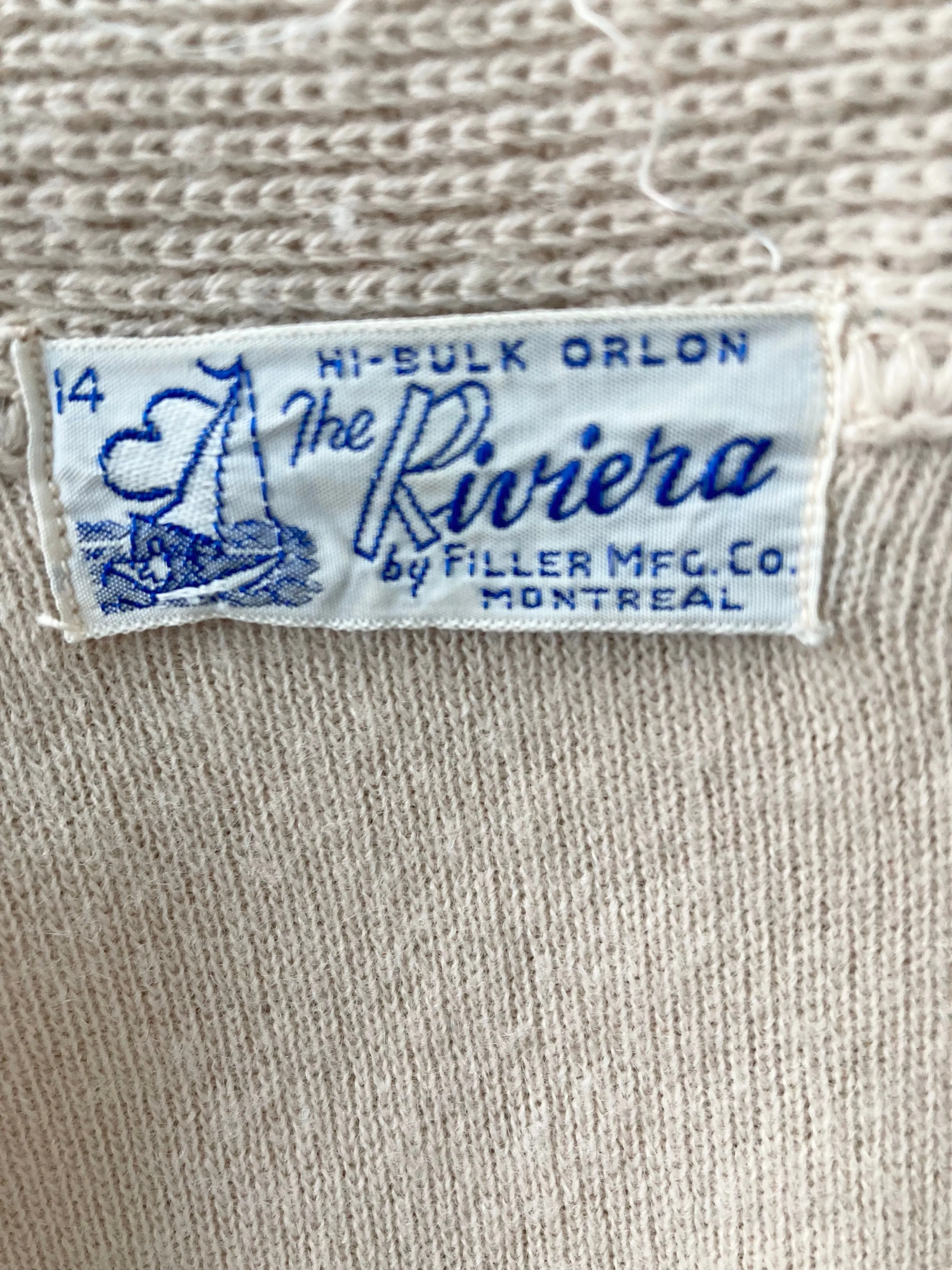 Midcentury Orlon Cardigan with Embroidered Parrot, Size XS/S