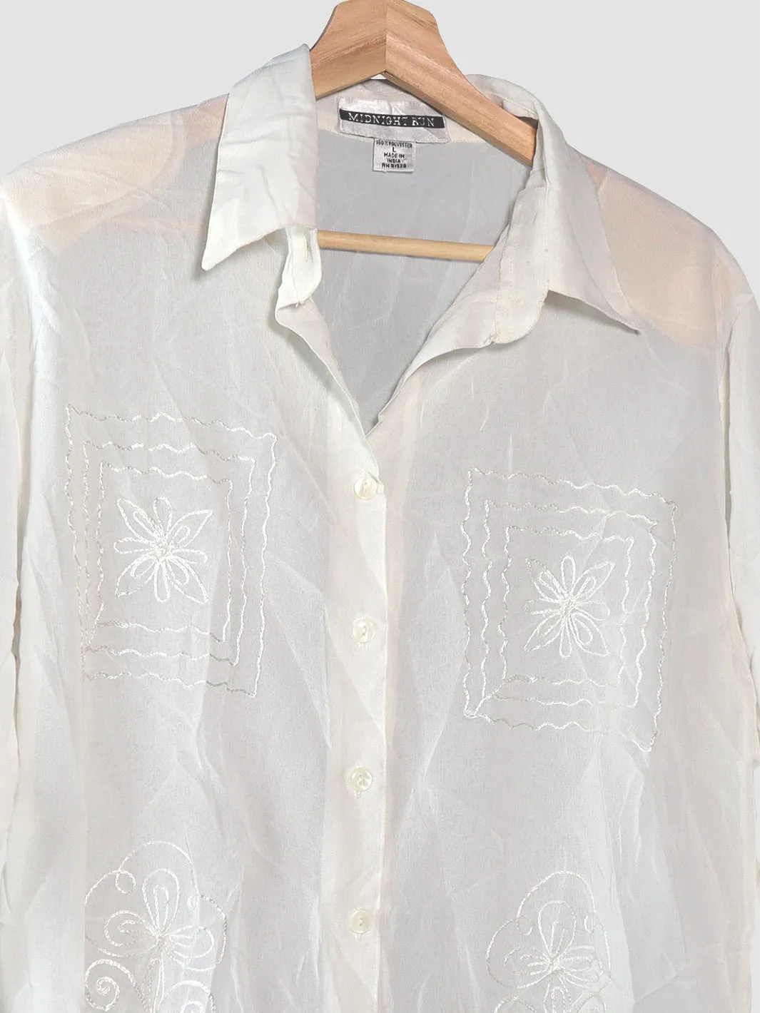 Midnight Run Vintage Sheer Shirt Early 90s (L)