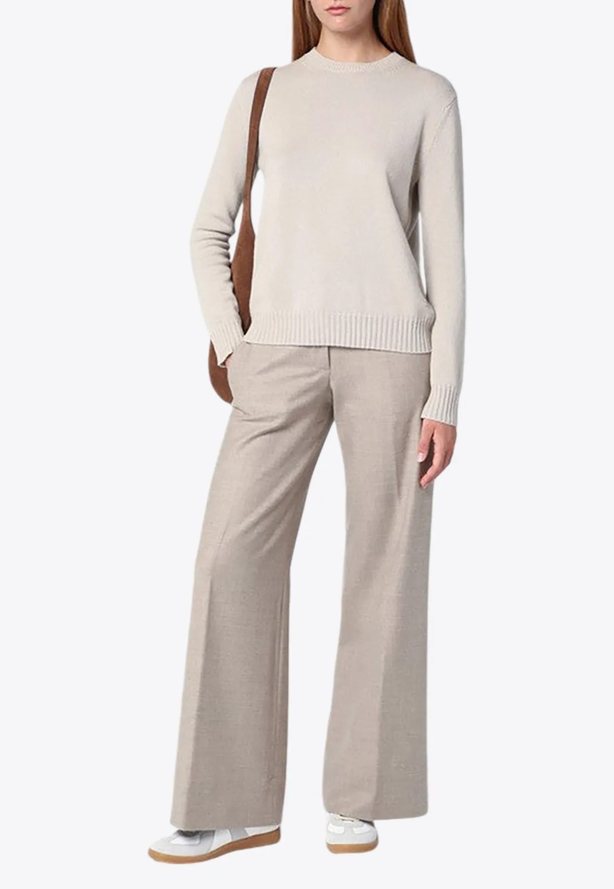 Mélange Wool Tailored Pants