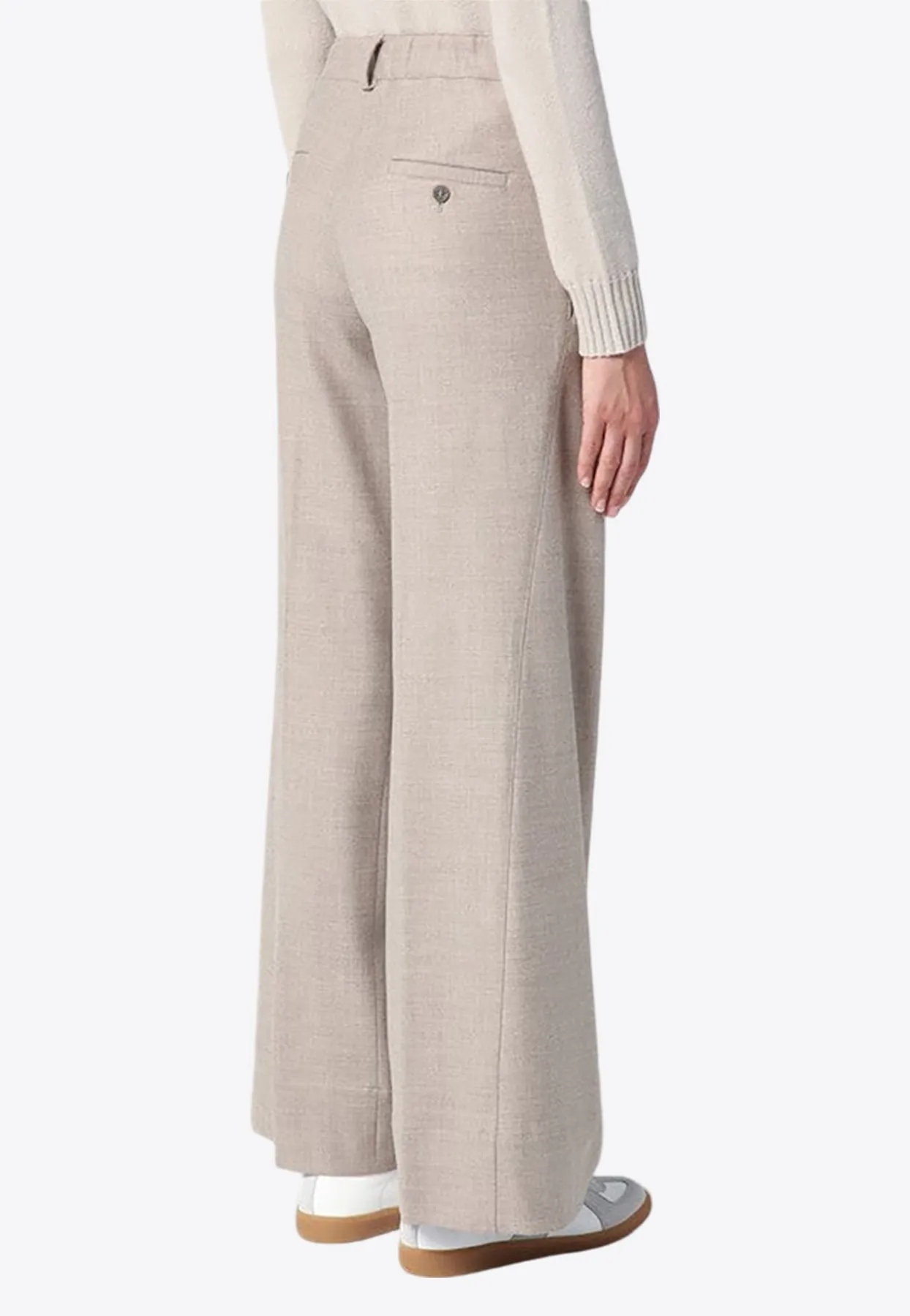 Mélange Wool Tailored Pants
