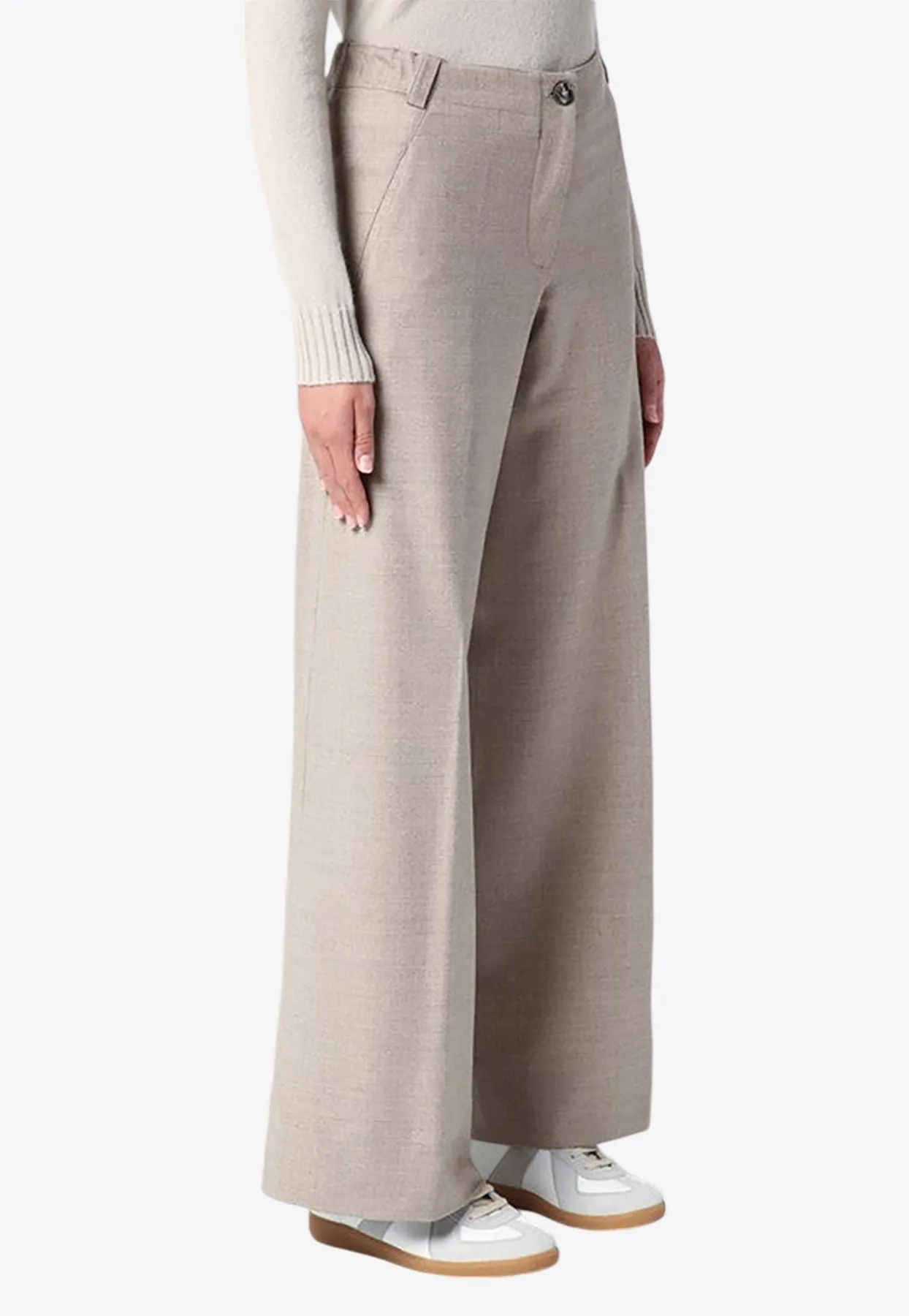 Mélange Wool Tailored Pants