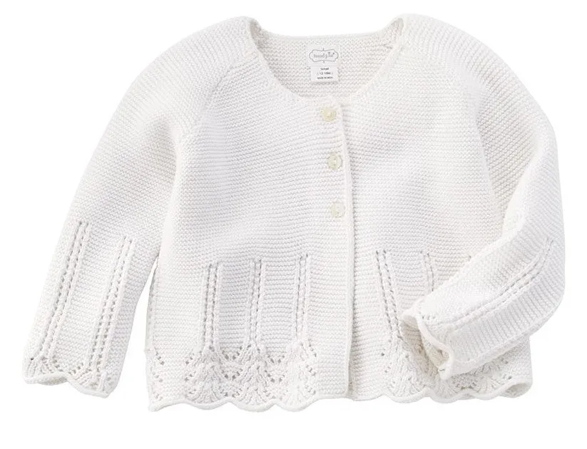 Mud Pie White Eyelet Cardigan