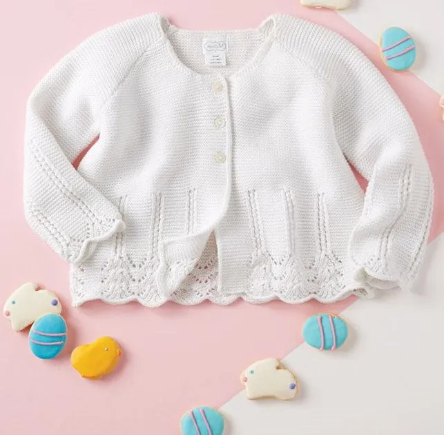 Mud Pie White Eyelet Cardigan