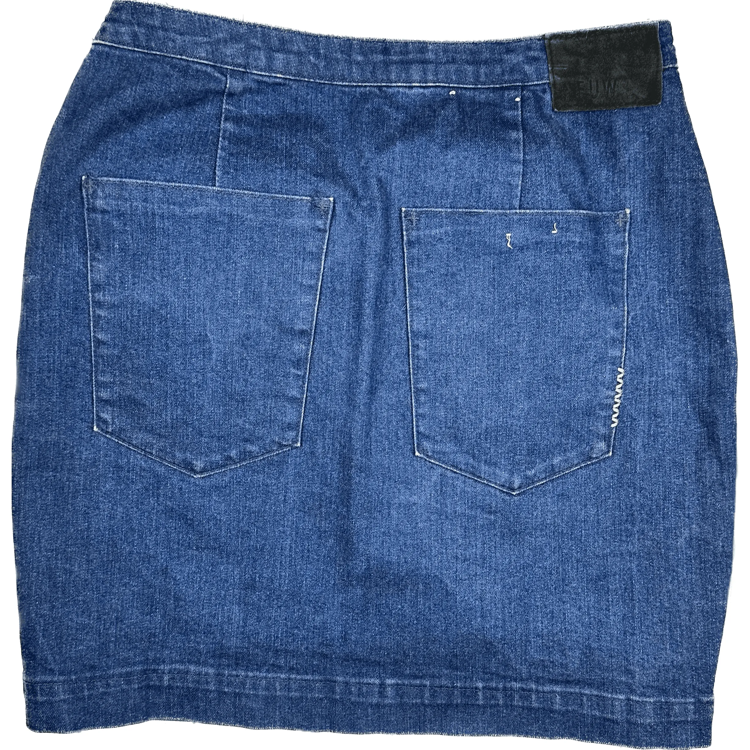 Neuw Flat Waist Denim Stretch Skirt - Size 12