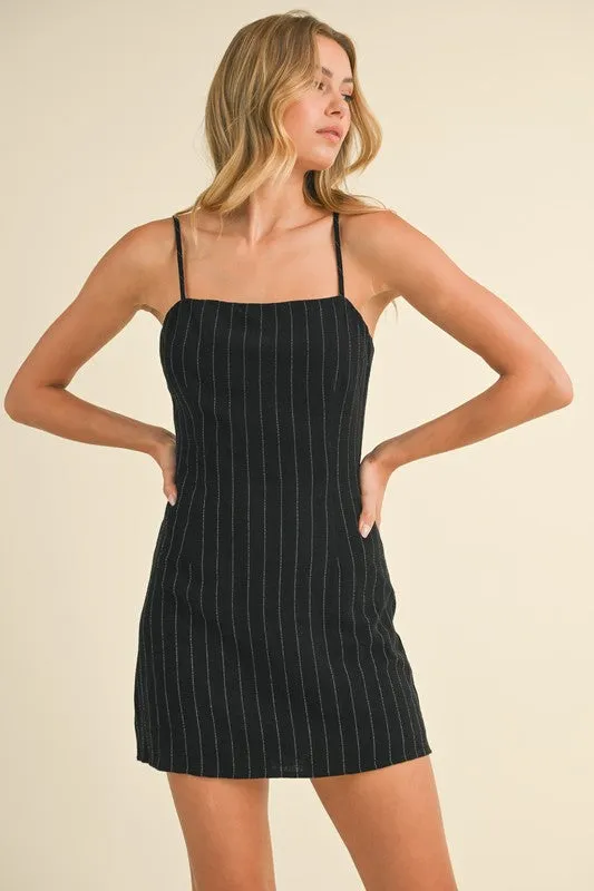 NEWEST ARRIVAL Black/White Pinstriped 2 Piece Shirt Dress