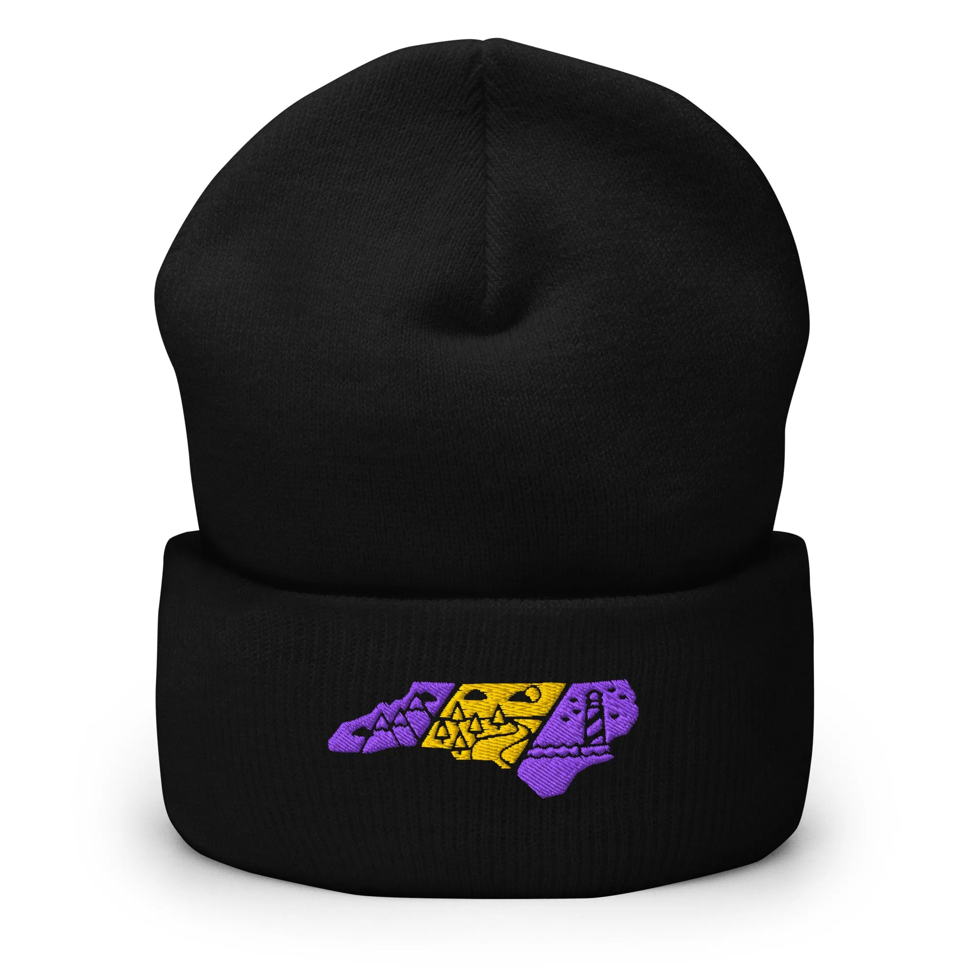 North Carolina 3 Regions Purple & Gold Cuffed Beanie