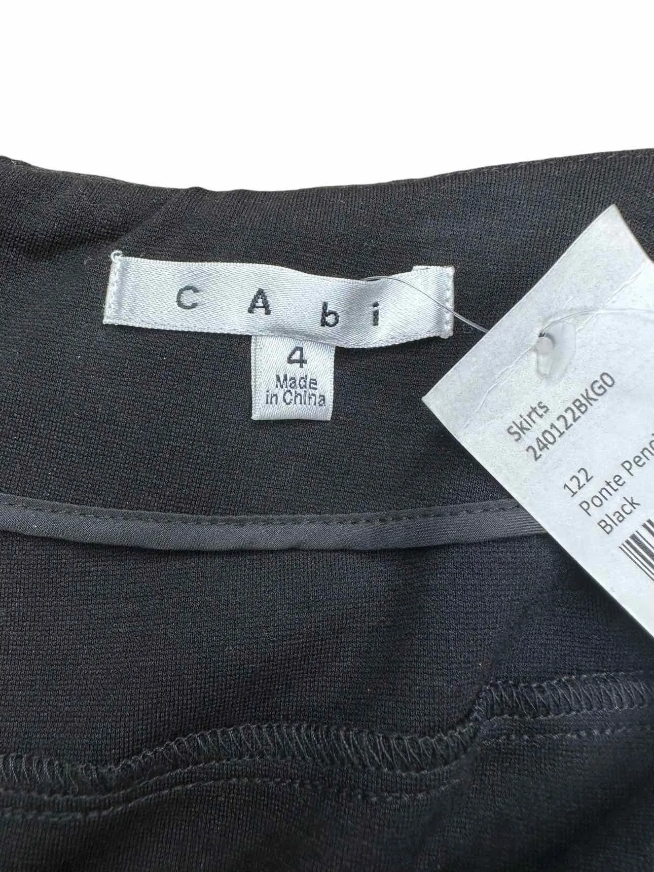 NWT Cabi Black Ponte Pencil Skirt Size 4