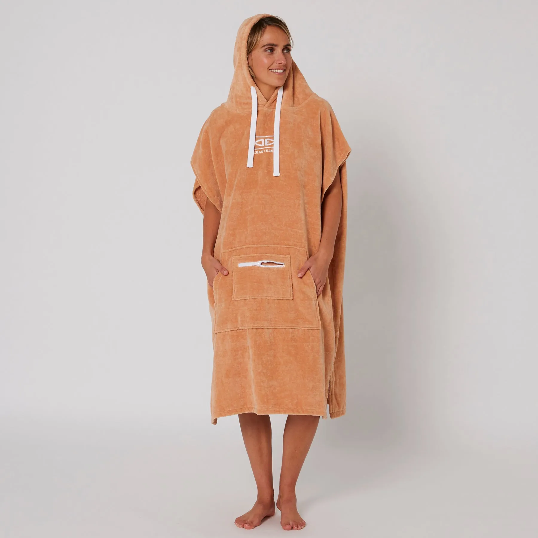 O&E Ladies Honey Hooded Poncho