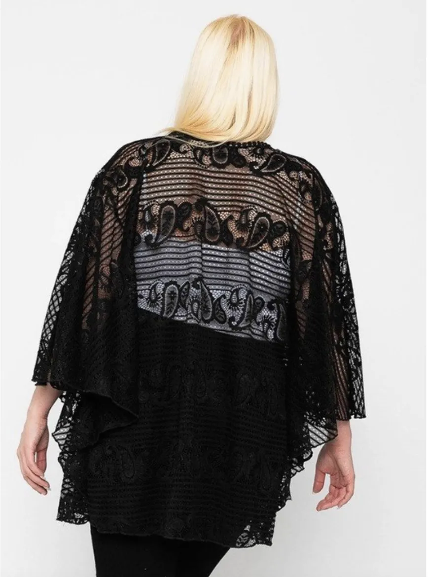 Paisley Lace Curvy Cardigan