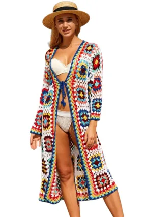 Patchwork Long Cardigan Vest