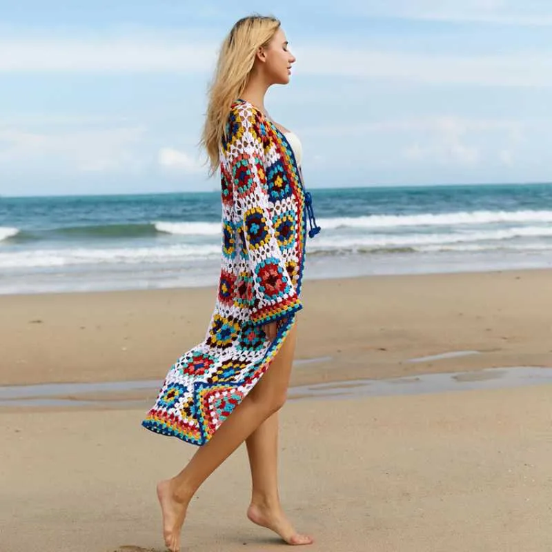 Patchwork Long Cardigan Vest
