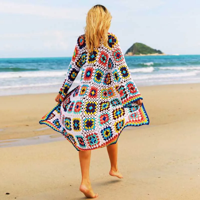 Patchwork Long Cardigan Vest