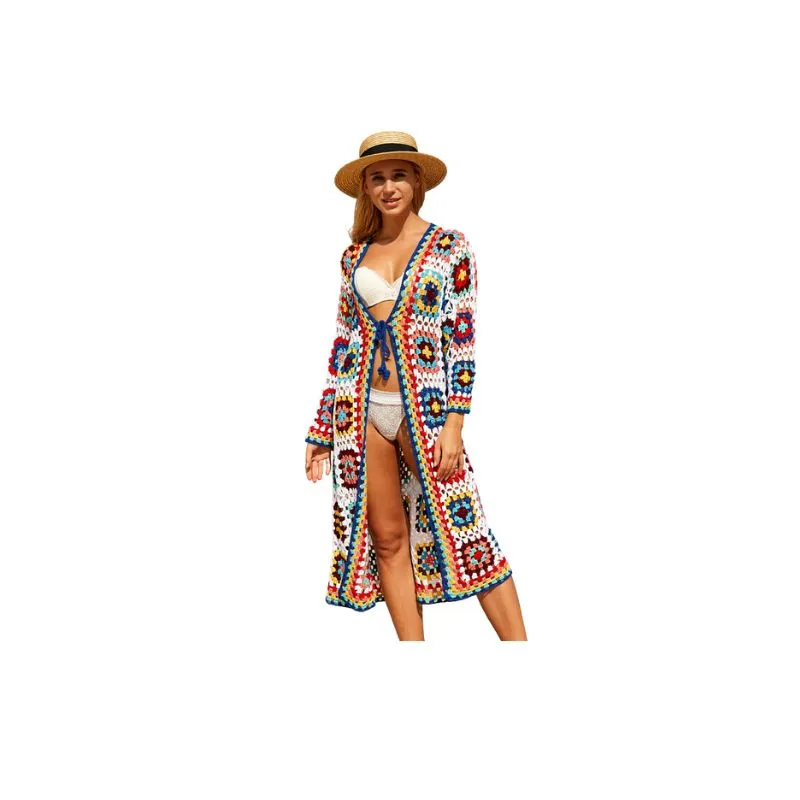 Patchwork Long Cardigan Vest