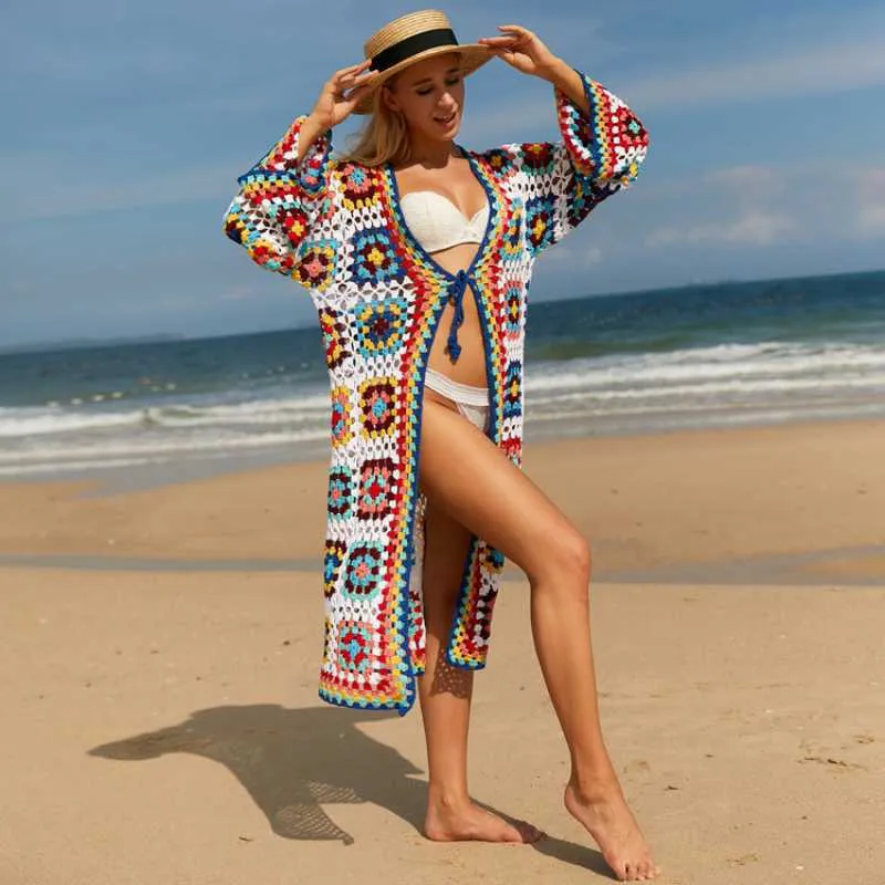 Patchwork Long Cardigan Vest