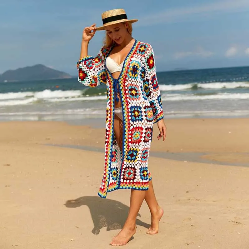 Patchwork Long Cardigan Vest