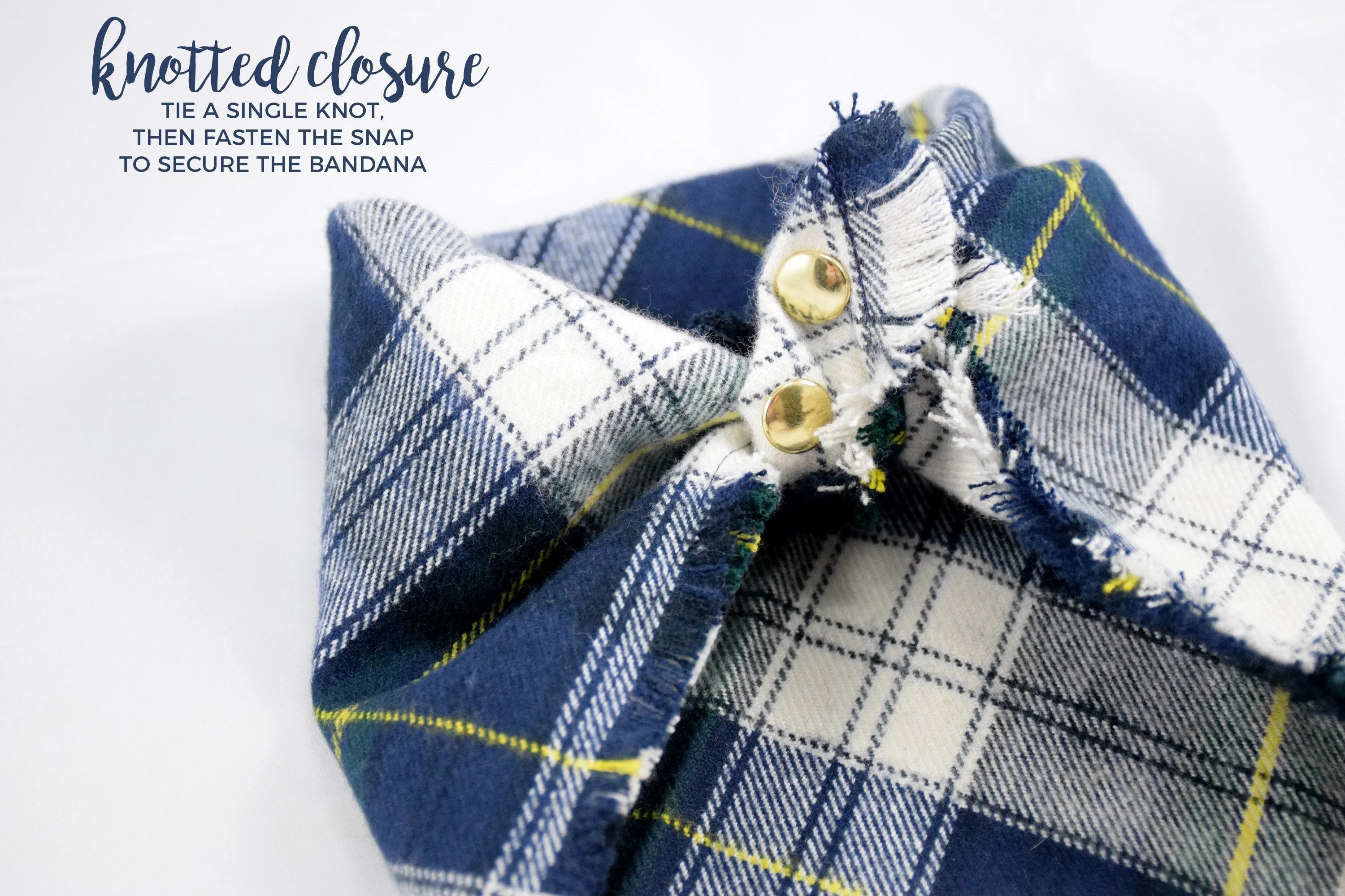 PEYTO Fringed Flannel Dog Bandana - Snap/Tie On Cotton Scarf