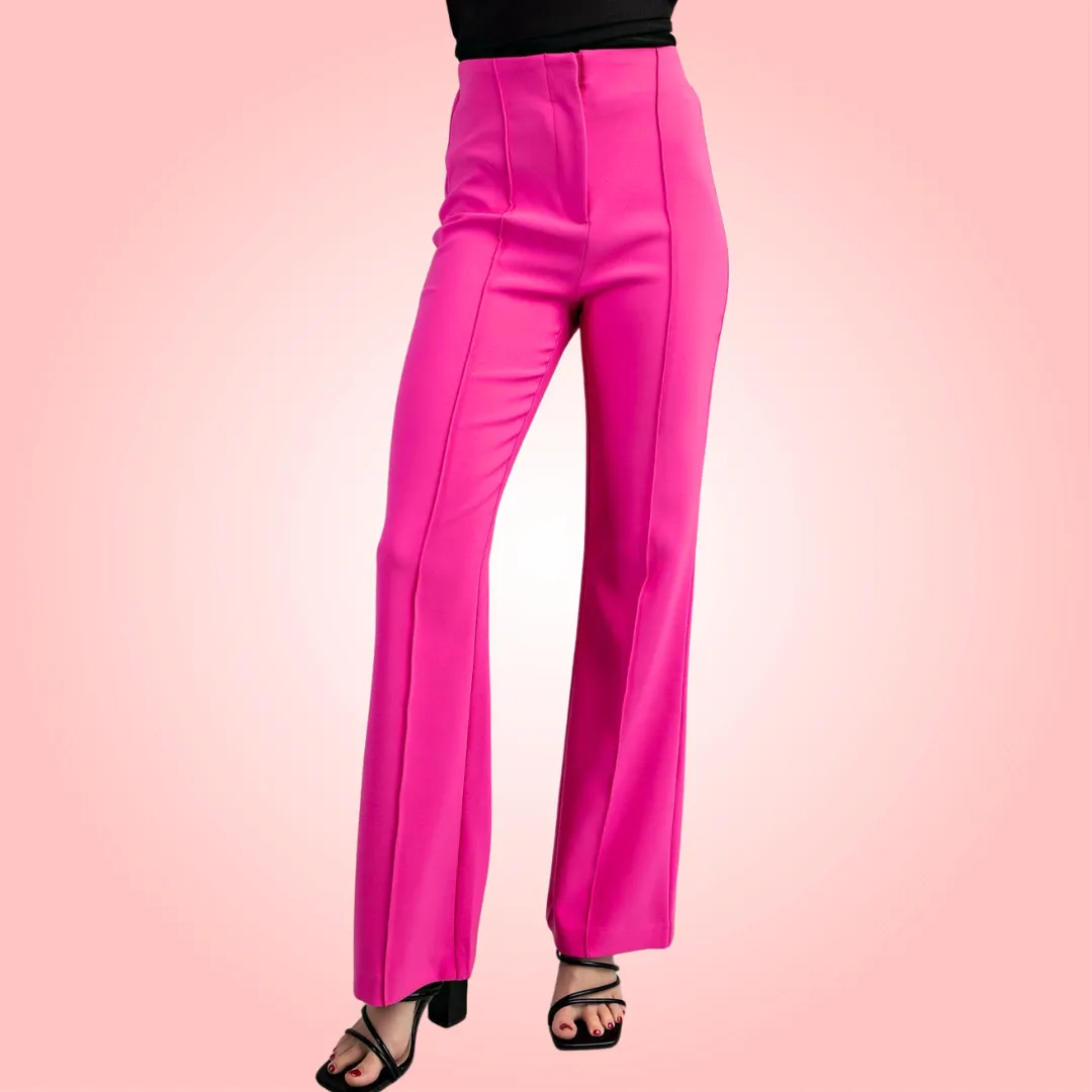 Pink High-Waisted Pants