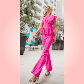 Pink High-Waisted Pants