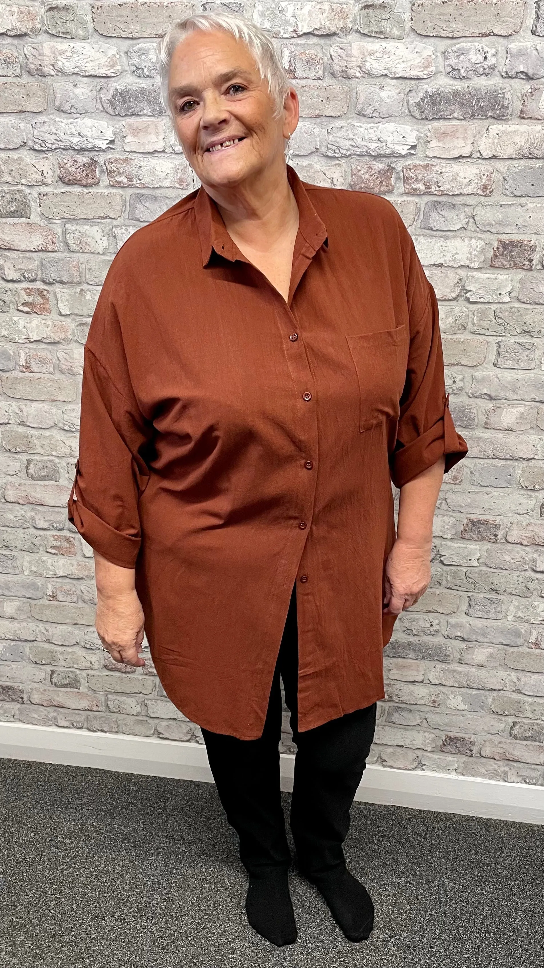 Plain Thick Longline Shirt