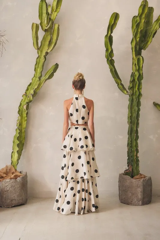 POLKA DOT MATCHING SET IN BEIGE AND BLACK