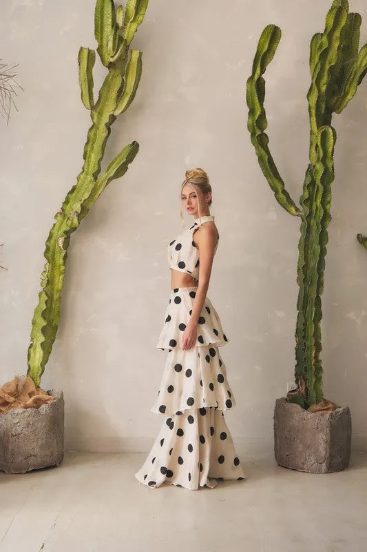 POLKA DOT MATCHING SET IN BEIGE AND BLACK