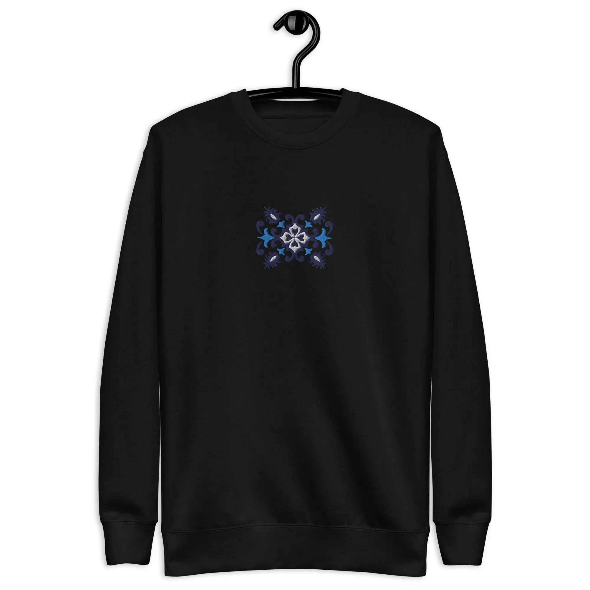 Portuguese Azulejo Tile Motif Embroidered Sweatshirt