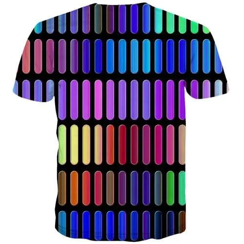 Psychedelic T shirts Men Colorful Shirt Print Harajuku T shirts Funny Gothic Tshirts Cool Abstract Tshirts Casual Short Sleeve