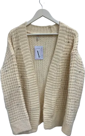 River Island Cream Sequin Knit Cardigan UK XS