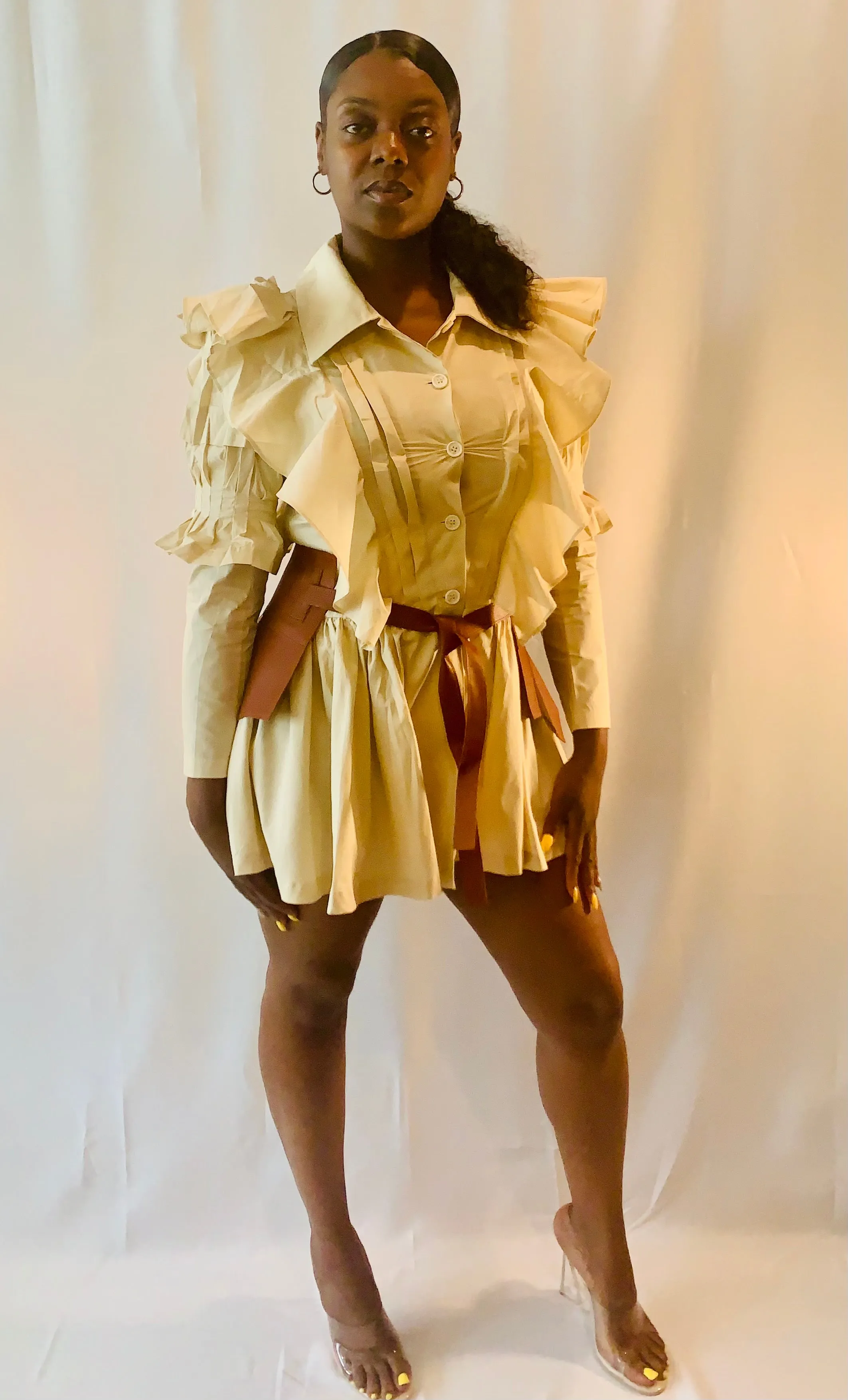 Rodeo Shirt/Dress with Corset (Brown)