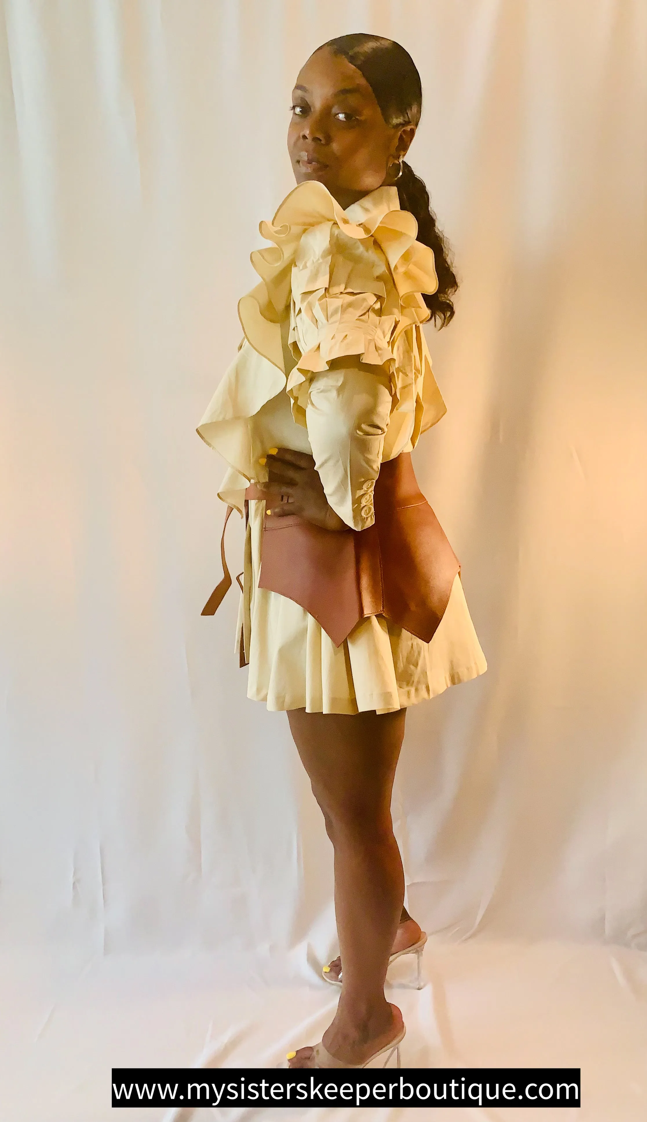 Rodeo Shirt/Dress with Corset (Brown)