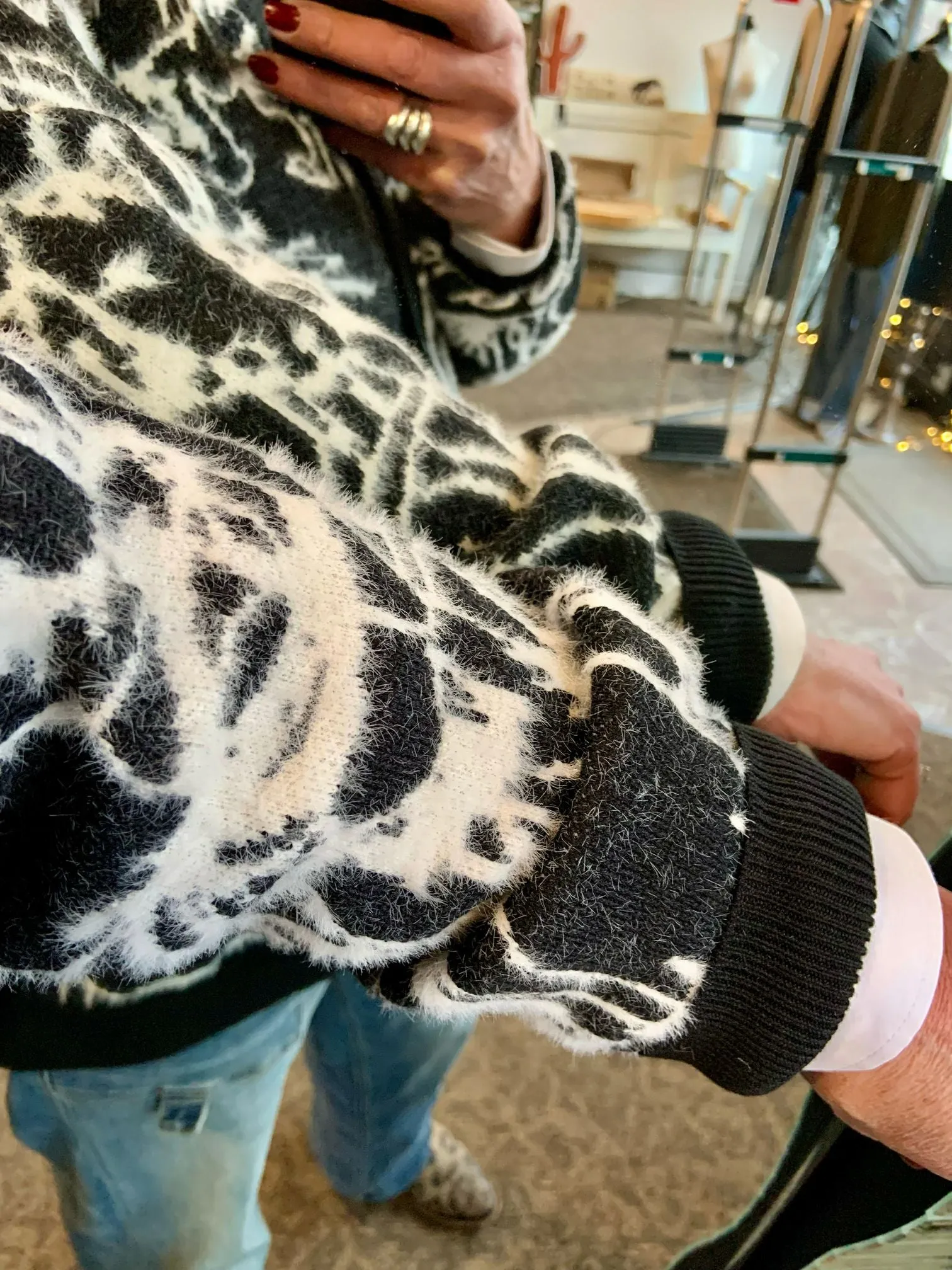 Rodeo Vibes Oversized Black & White Cardigan - S/M to 2X/3X