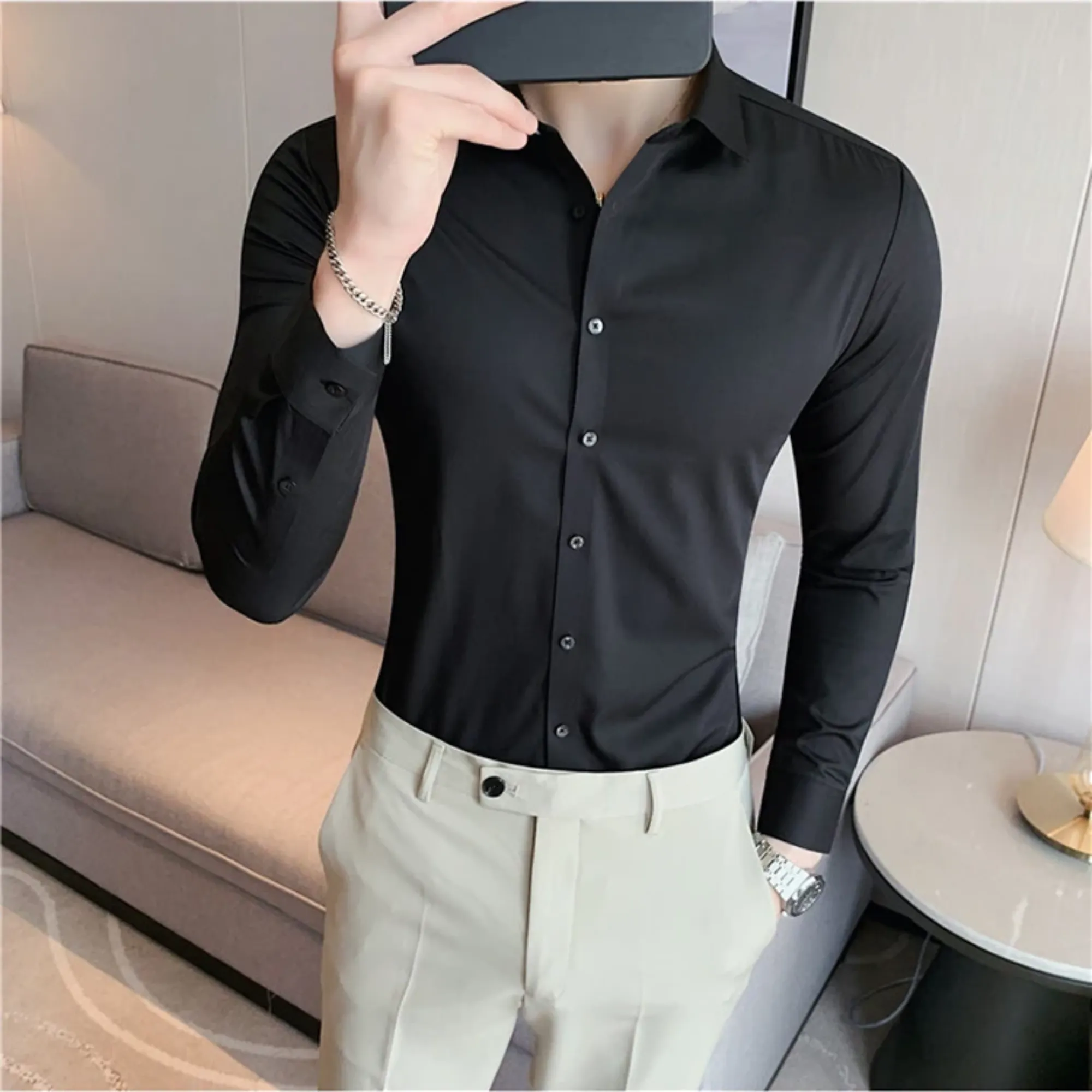 Rodney - Men's Long Sleeve Stretch Shirt