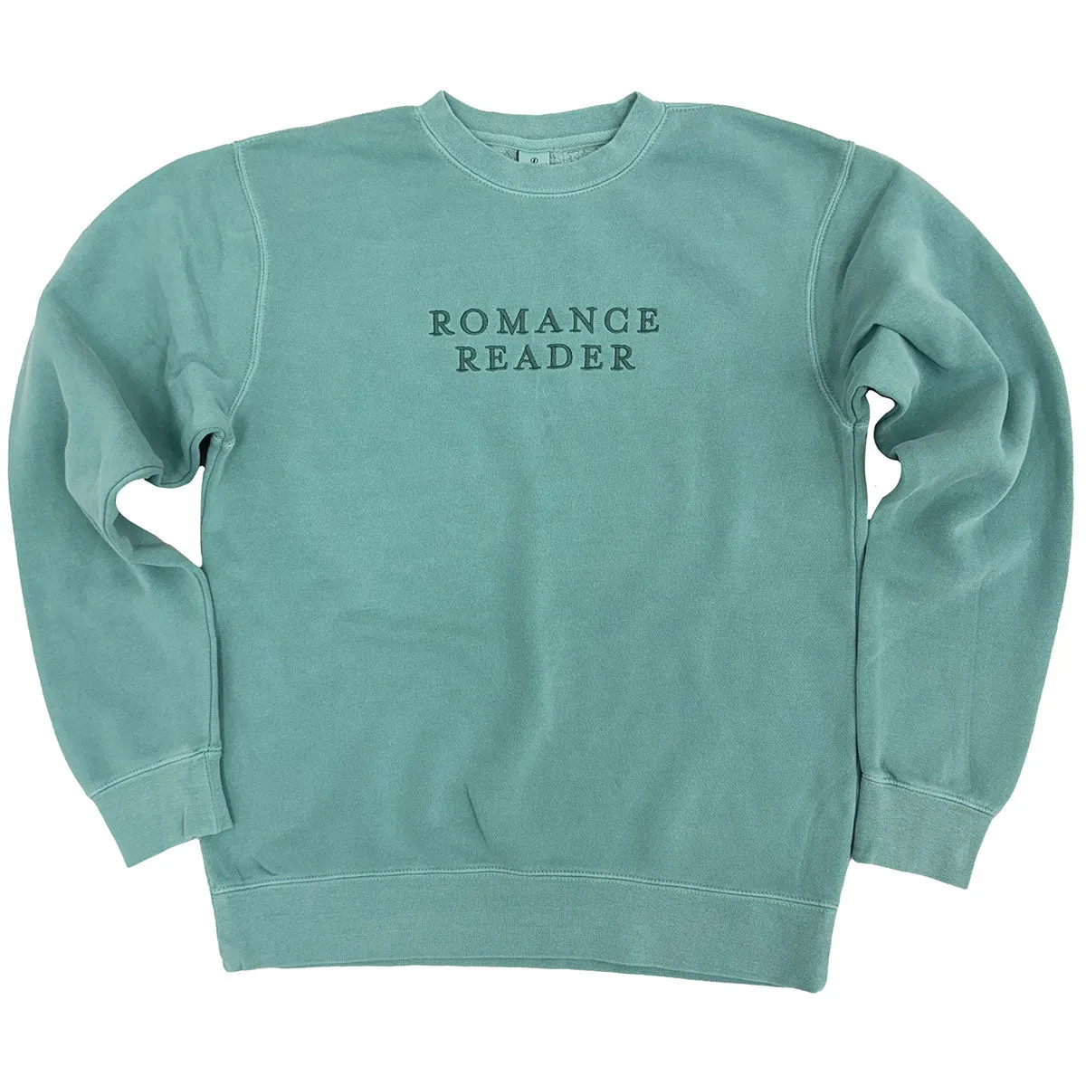 Romance Reader Mint Embroidered Sweatshirt