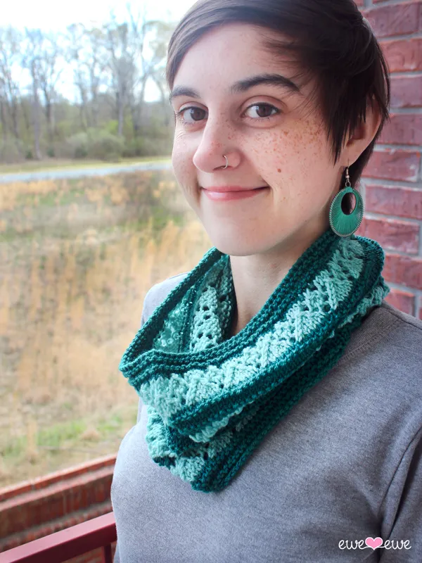 Rush Cowl PDF Lace Neckwarmer Knitting Pattern