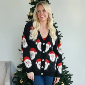 Santa’s Coming to Town Button Up Sweater